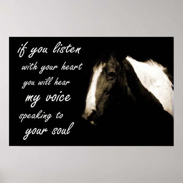 Póster Caballo hablando a tu alma Terapia equina (Frente)
