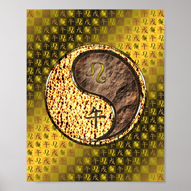 Póster Caballo León y Tierra (Frente)