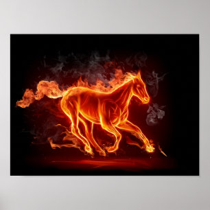 Póster Caballo llameante