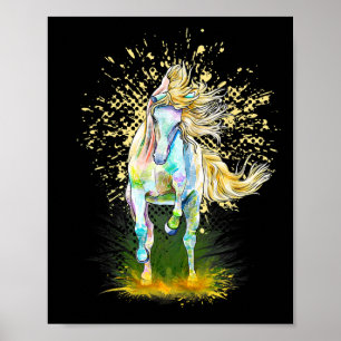 Póster Caballo Lover Cowgirl Rodeo Caballo Montar Ecuestr