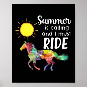 Póster Caballo Lover Hípica Ecuestre Caballo en Verano Va