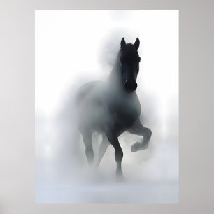 Póster Caballo Majestuoso en la Niebla – Abstracto Minima