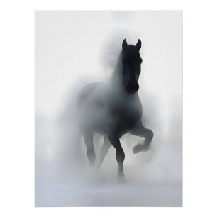 Póster Caballo Majestuoso en la Niebla – Abstracto Minima
