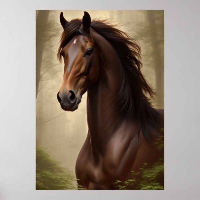 Póster Caballo Majestuoso Hermoso (Frente)