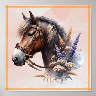 Póster Caballo marrón