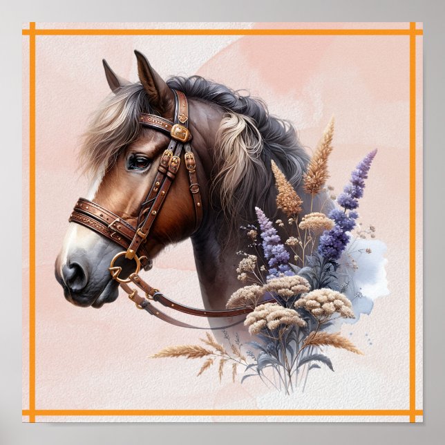 Póster Caballo marrón (Frente)