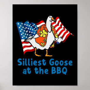 Póster Caballo Morboso En La Bandera Americana Bbq