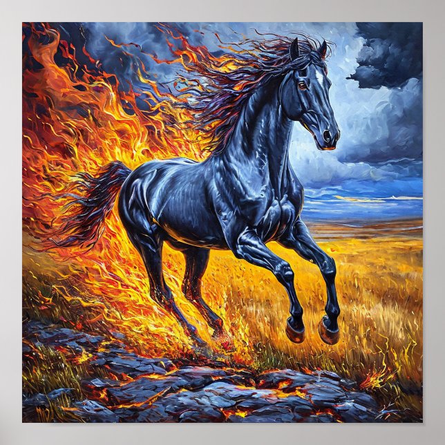 Póster Caballo negro (Frente)