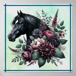 Póster Caballo negro