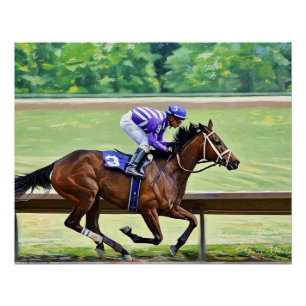Póster Caballo - Observer - ganador en Finger Lakes 6/28