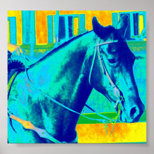 Póster Caballo occidental colorido