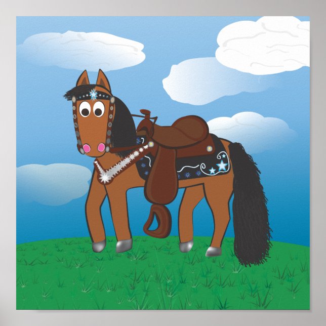 Póster Caballo occidental Personalizado (Frente)
