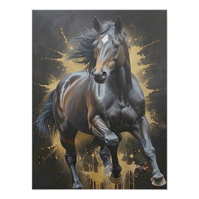 Póster caballo oscuro genial (Anverso)
