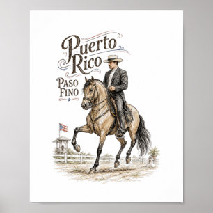 Póster Caballo Paso Fino Puerto Rico