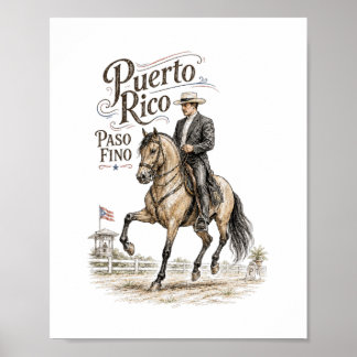 Póster Caballo Paso Fino Puerto Rico