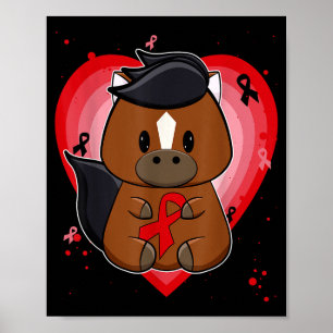 Póster Caballo Pura Sangre Con Cinta Conciencia De Enferm