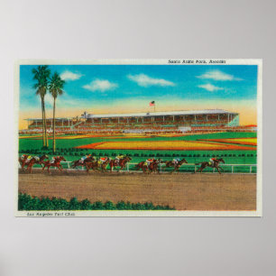 Póster Caballo RacesArcadia, CA del parque de Santa Anita