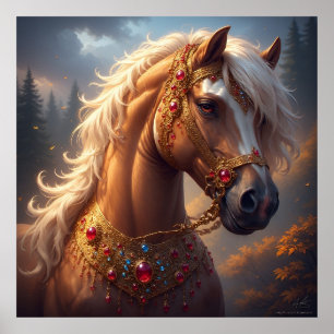 Póster Caballo Rojo Majestuoso