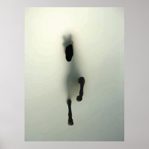 Póster Caballo Rompiendo a Través de la Niebla