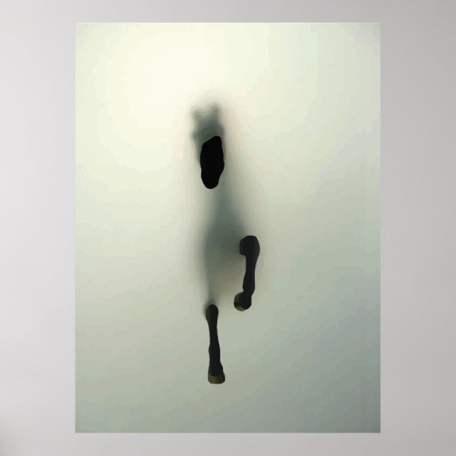 Póster Caballo Rompiendo a Través de la Niebla (Frente)