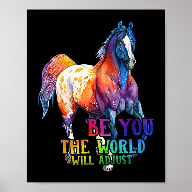 Póster Caballo, sé tú, el mundo se ajustará (Frente)