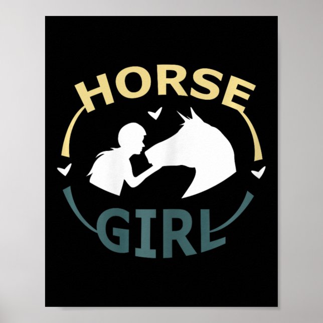 Póster Caballo Soy Una Chica De Caballos Amante Mujeres N (Frente)
