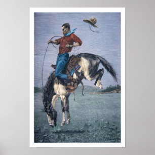 Póster Caballo-Tipo (grabado coloreado)