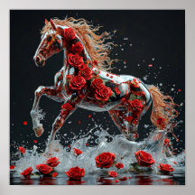 Caballo Transparente Dentro de la Rosa Fantasía So