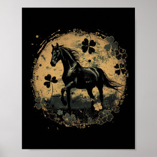 Póster Caballo Trébol Día de San Patricio Día de San Patr