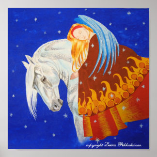 Póster Caballo y ángel