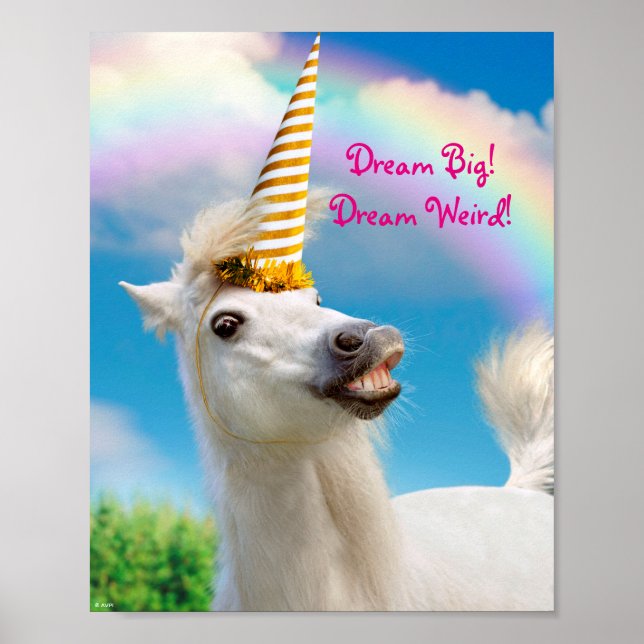 Póster Caballo Y Arcoiris De Unicornio fiesta (Frente)