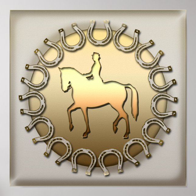 Póster Caballo y herraduras de vestir (Frente)