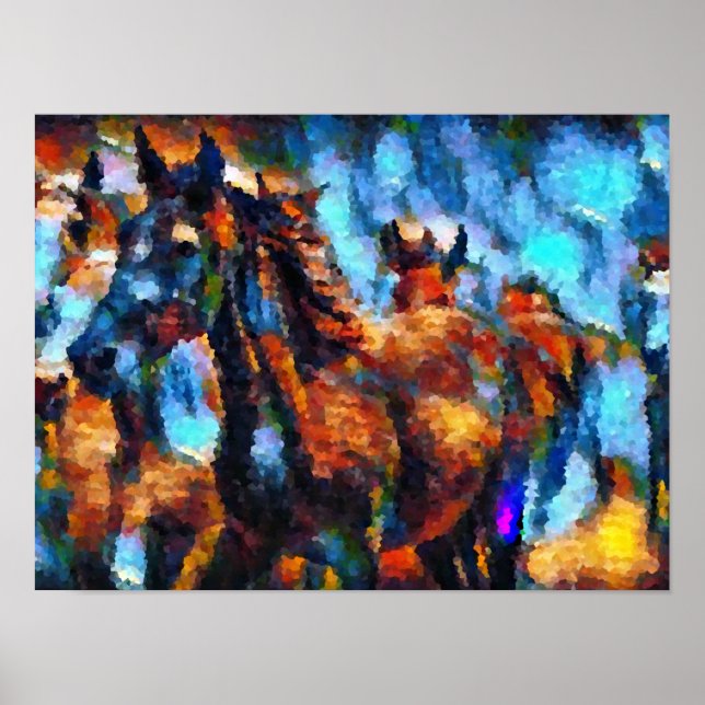 Póster caballos abstractos  (Frente)