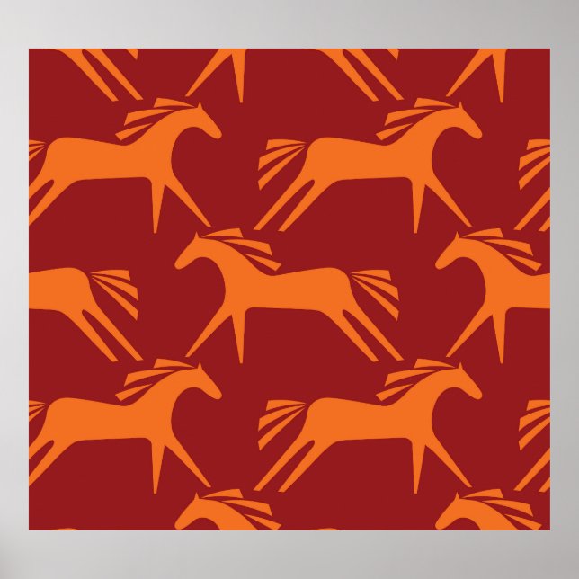 Póster Caballos: Belleza Ecuestre Sin Marea Roja. (Frente)