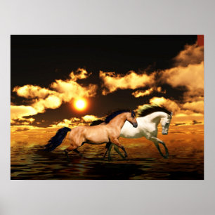 Póster Caballos corrientes
