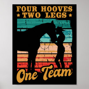 Póster Caballos Cuatro Cabezas Dos Piernas Un Equipo Chic
