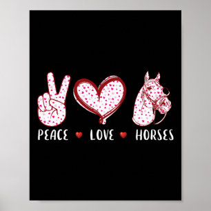 Póster Caballos de amor por la paz para hombres mujeres r