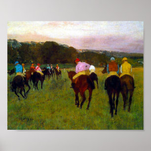 Póster Caballos de carreras Edgar Degas en Longchamp