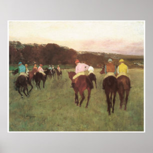Póster Caballos de carreras en Longchamp, C. 1873-75 -