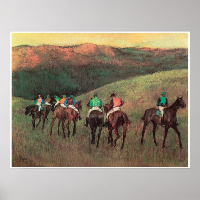 Póster Caballos de carreras en un paisaje, 1894, Edgar De (Frente)