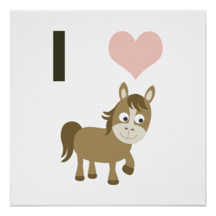 Póster Caballos de corazón