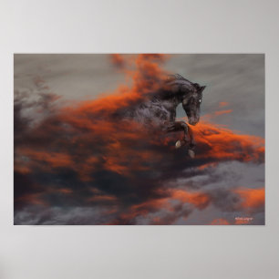 Póster Caballos de fantasía: Nubes