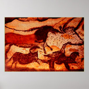Póster Caballos de Lascaux y una Bull