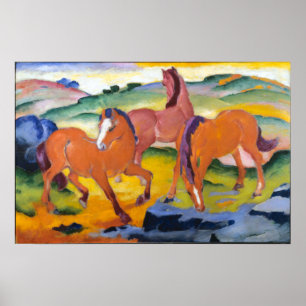 Póster Caballos de manoseo de Franz Marc