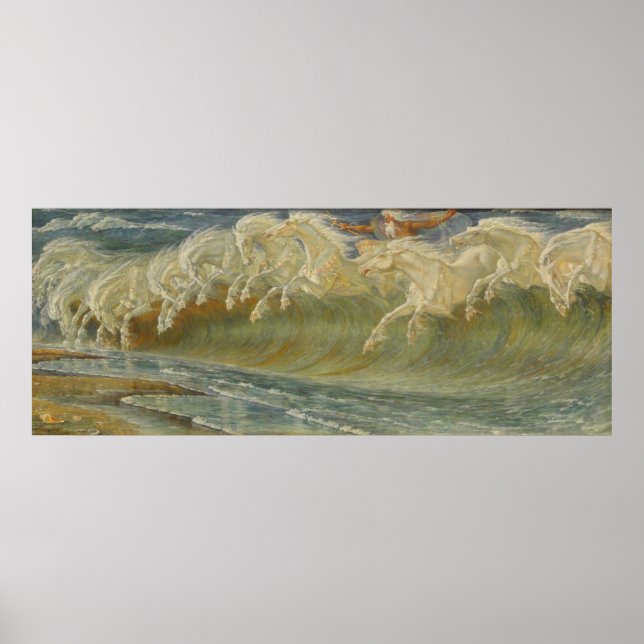 Póster Caballos de Neptuno de Walter Crane (Frente)