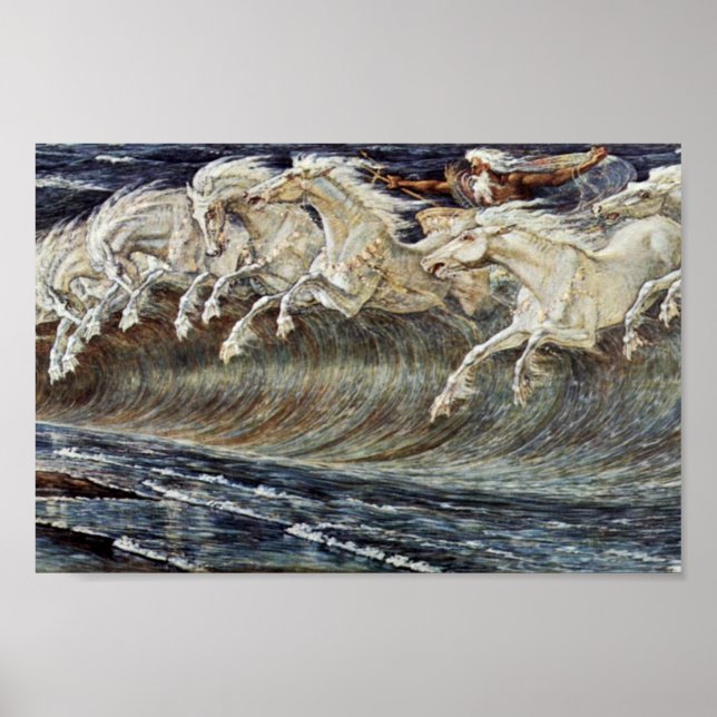 Póster Caballos De Neptuno Por Crane Walter (Frente)
