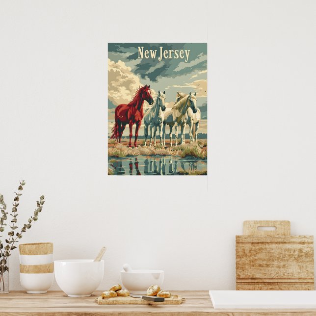 Póster Caballos de Nueva Jersey (Cocina)