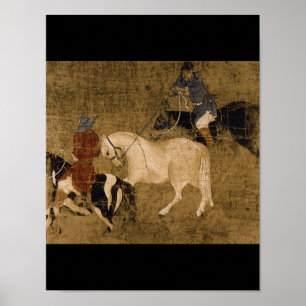 Póster Caballos de tributo, artista desconocido