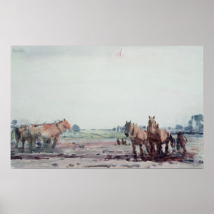 Póster Caballos del arado