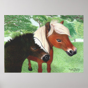 Póster Caballos en miniatura